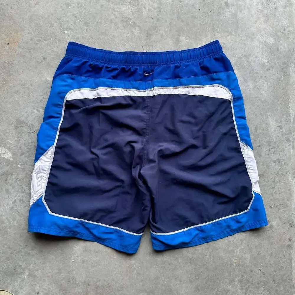 Vintage Y2K Nike Blue/White Board Shorts - Large